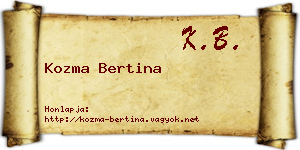 Kozma Bertina névjegykártya